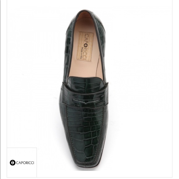 Caporicci 9961 Alligator Penny Loafers Green - Picture 4 of 4